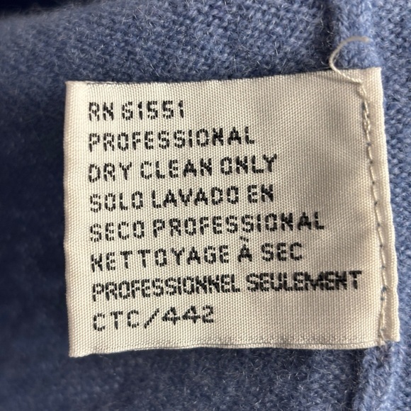 Priscilla 100% Cashmere Turtleneck Sweater Long Sleeve Blue L - Picture 4 of 6